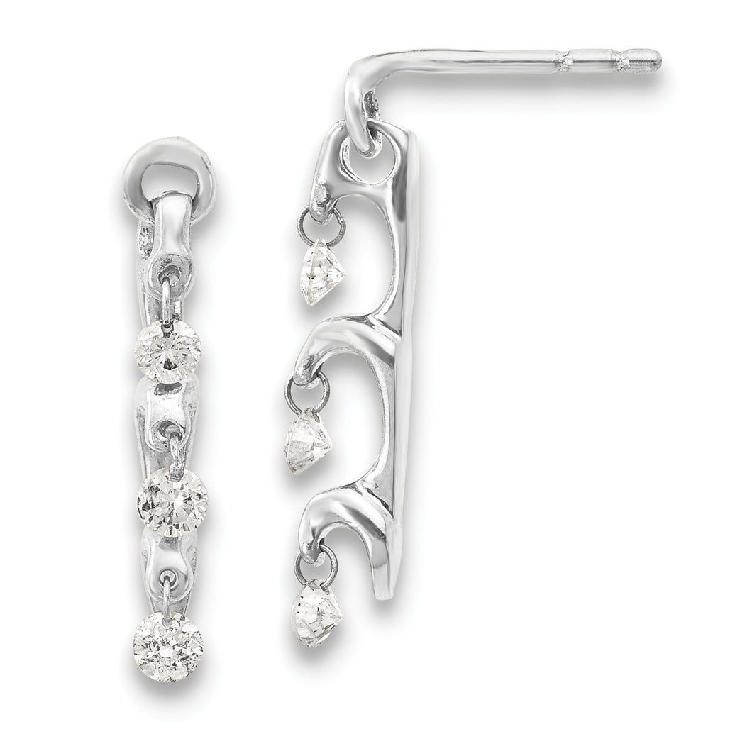 14k White Gold Diamond Earrings