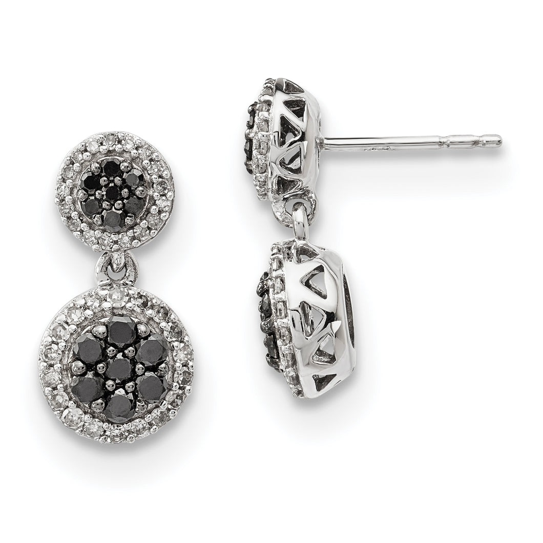 14k White Gold Black/White Diamond Earrings