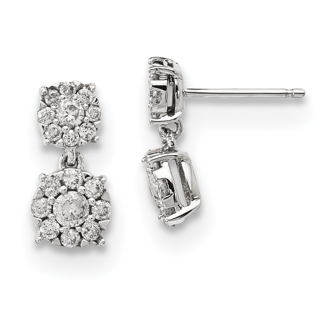 14k White Gold Diamond Earrings