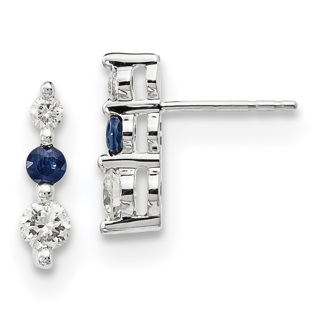 14k White Gold Blue/White Diamond Earrings