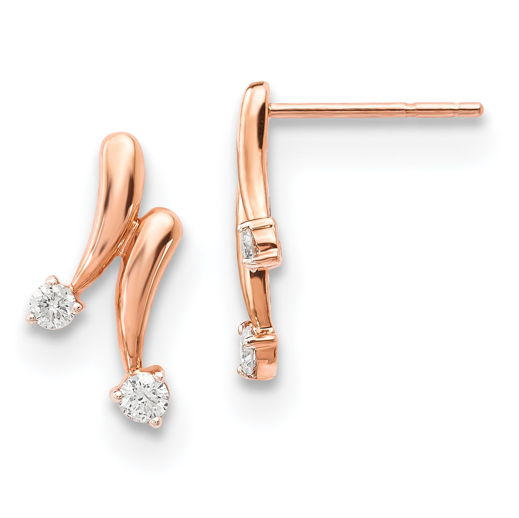 14k Rose Gold Diamond Earrings