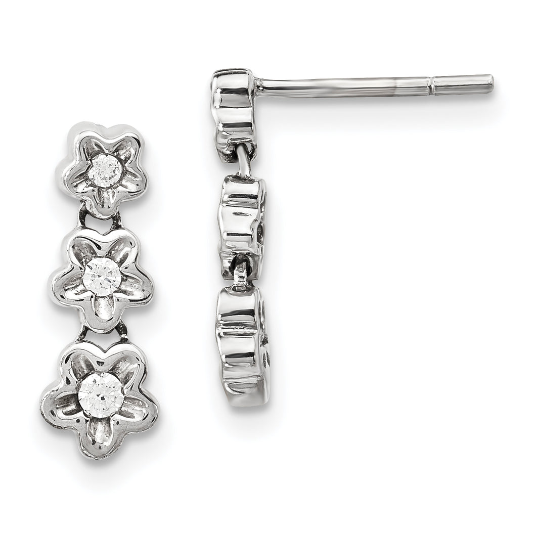 14k White Gold Diamond Earrings