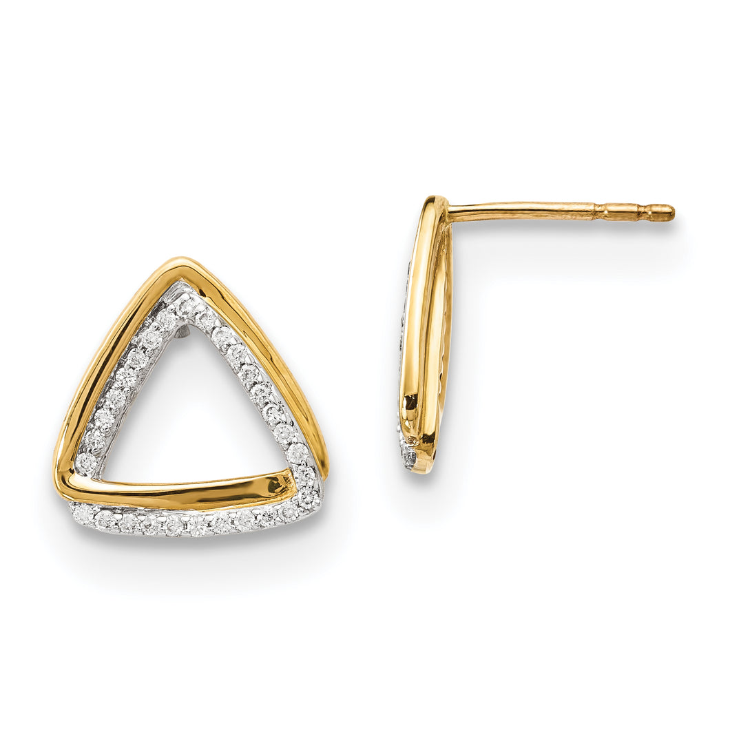 14k Yellow Gold Diamond Earrings