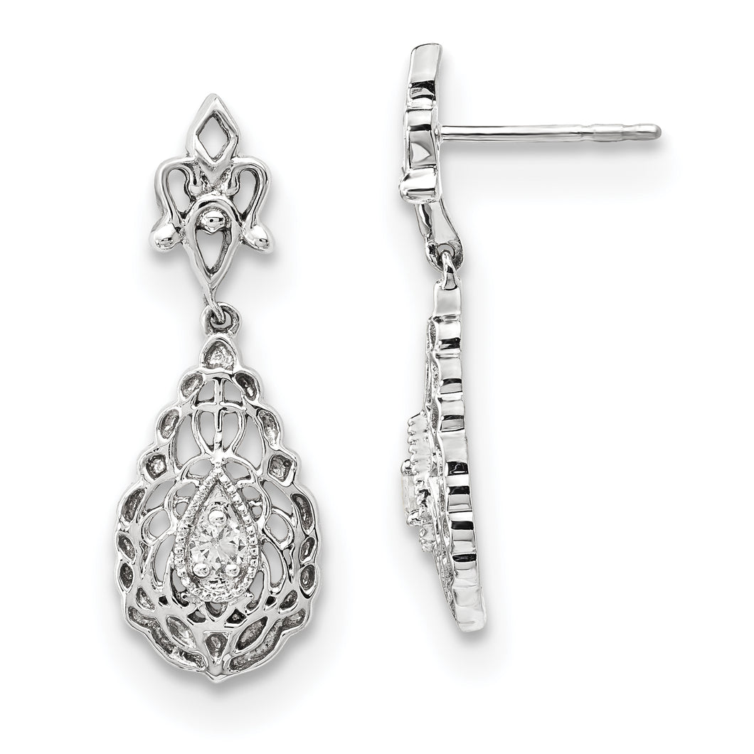 14k White Gold Diamond Earrings