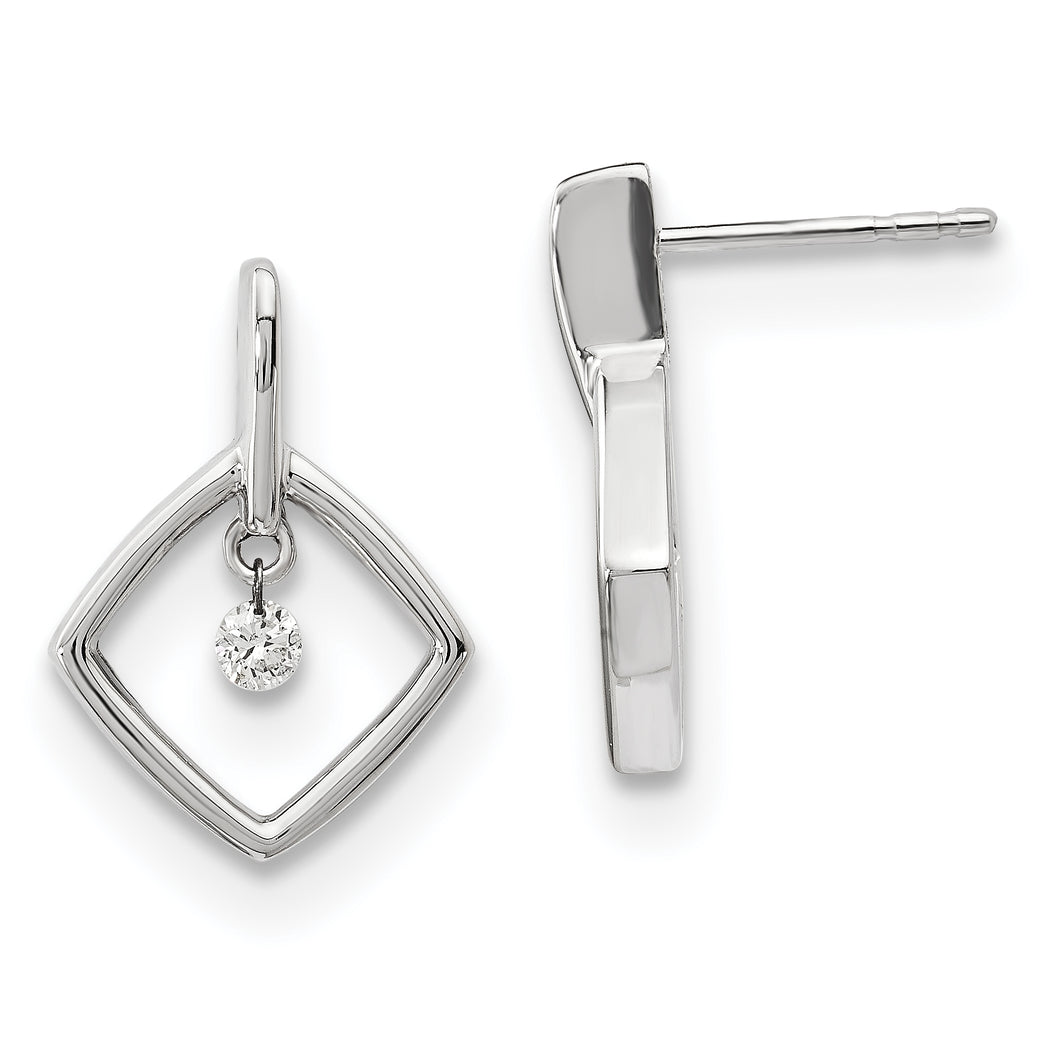 14k White Gold Diamond Earrings