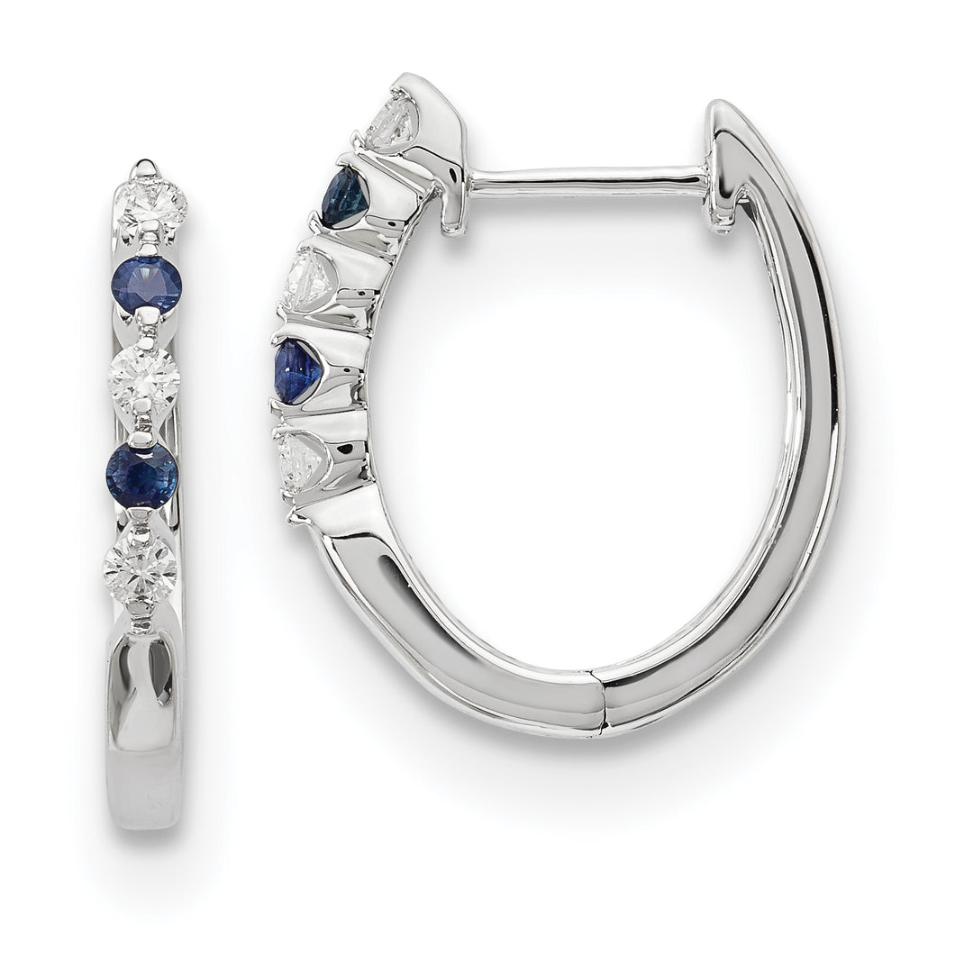 14k White Gold Blue/White Diamond Earrings