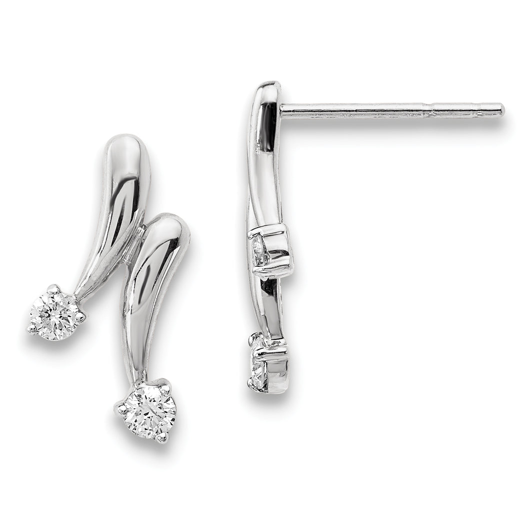 14k White Gold Diamond Earrings