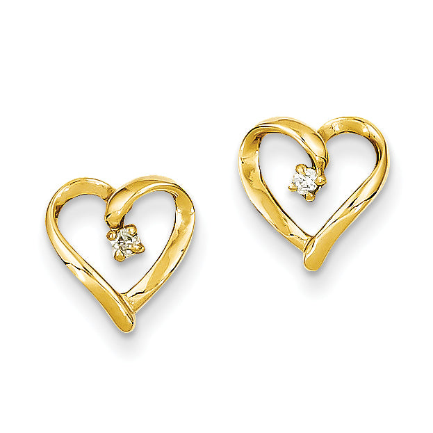 14k Fancy Diamond Heart Earring Mountings