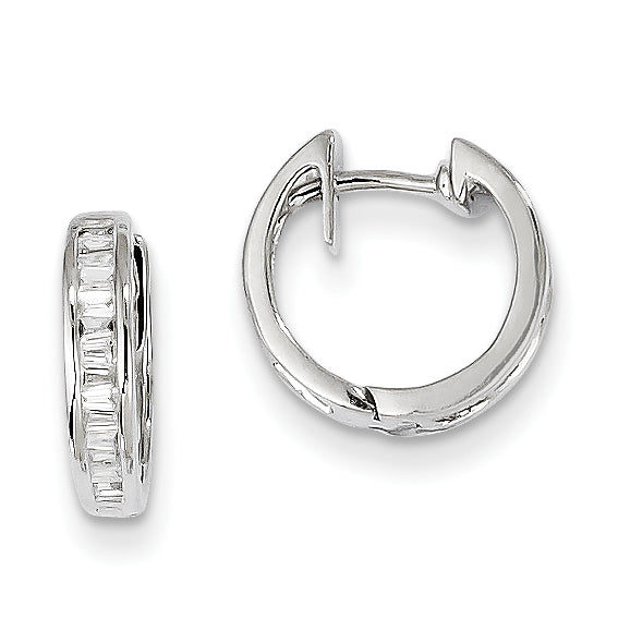 14k White Gold AA Diamond Earrings