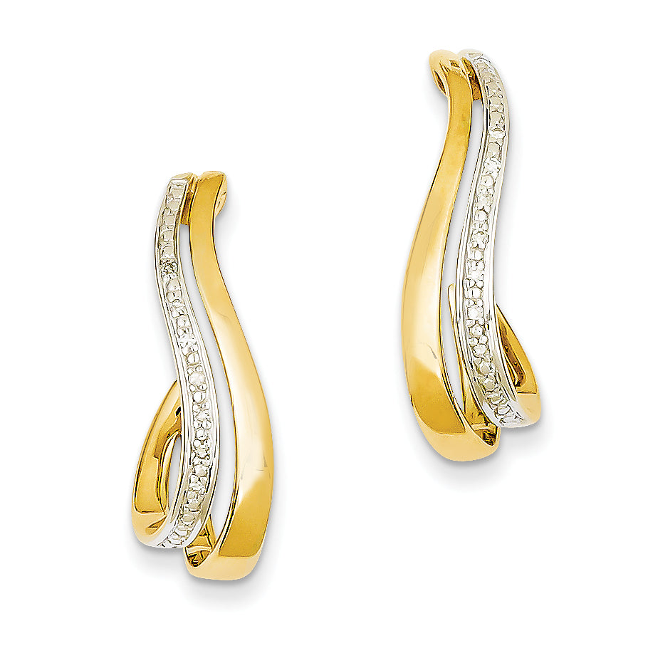 14k Rhodium Diamond Earrings