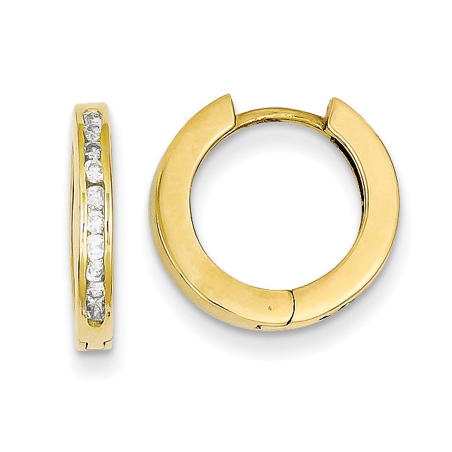 14k AA Diamond Hinged Earrings