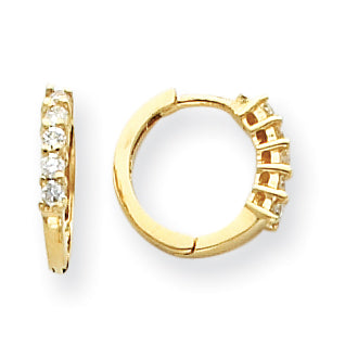 14k A Diamond hinged hoop earrings