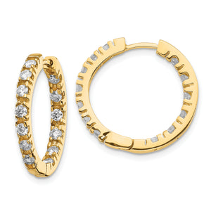 14k A Diamond Hinged Hoop Earrings