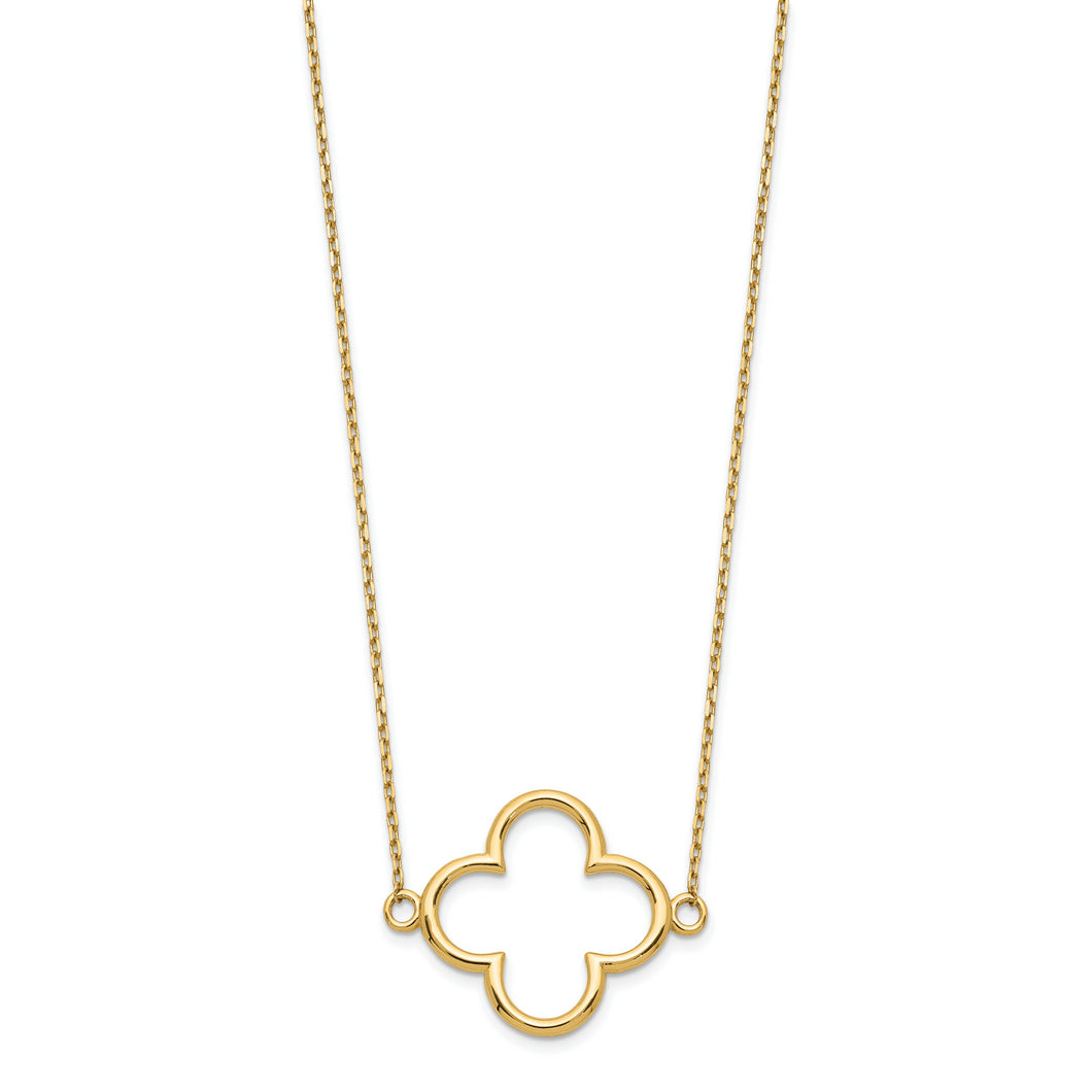 14k Small necklace Quatrefoil Design