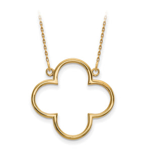 14k Medium necklace Quatrefoil Design