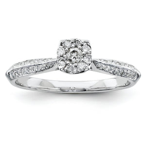 14k White Gold Multi-Stone Diamond Engagement Ring