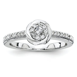 14k White Gold Diamond Engagement Ring