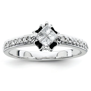 14k White Gold Diamond Engagement Ring