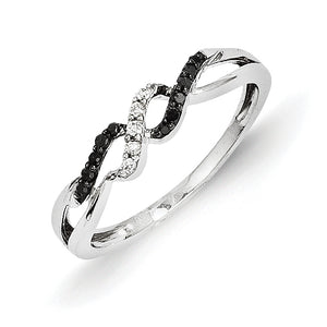14k White Gold w/ Black and White Diamond Ring