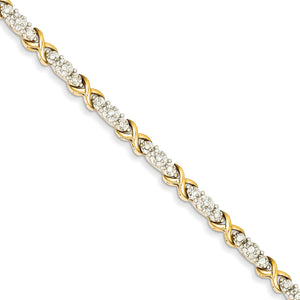 14k Diamond X Bracelet