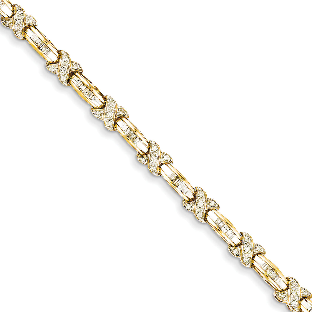 14k Diamond X Bracelet