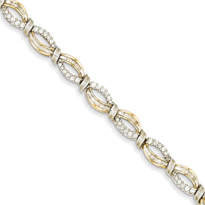 14k Two Tone Diamond Bracelet