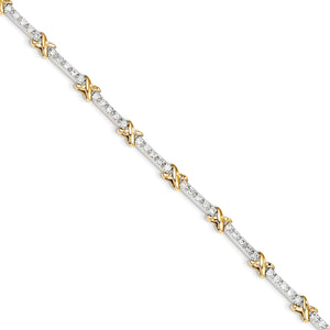 14k Two-tone Diamond Bracelet