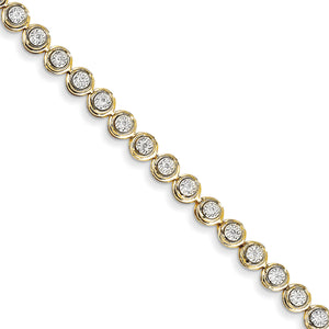 14k Diamond Circle Link Bracelet