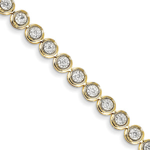 14k Diamond Circle Link Bracelet