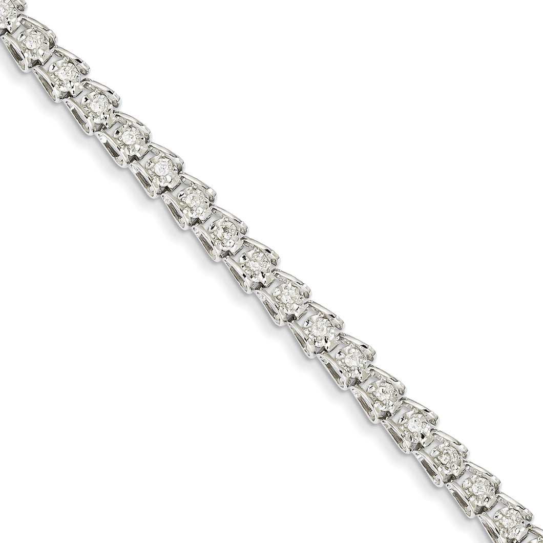 14k White Gold Diamond Fancy Bracelet