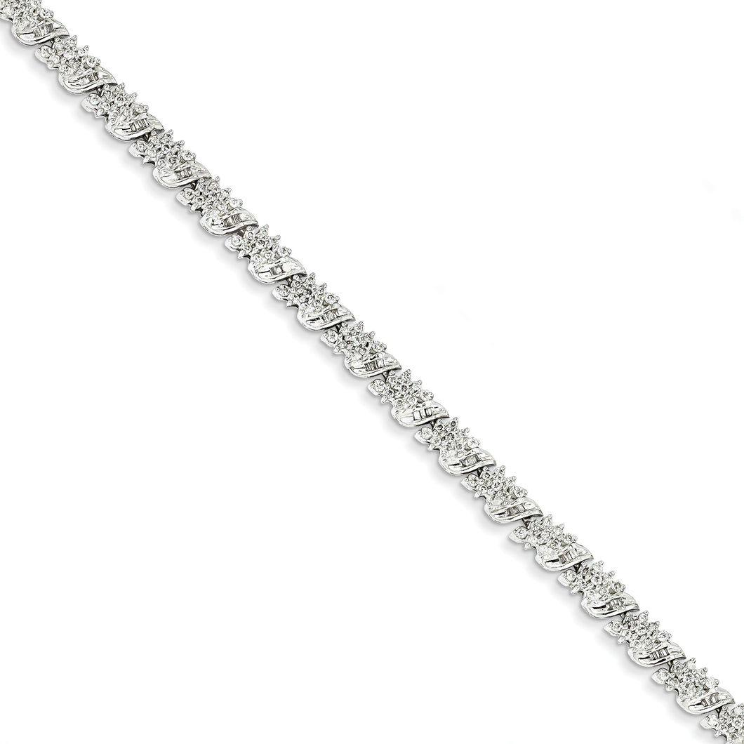 14k White Gold Diamond Fancy Bracelet