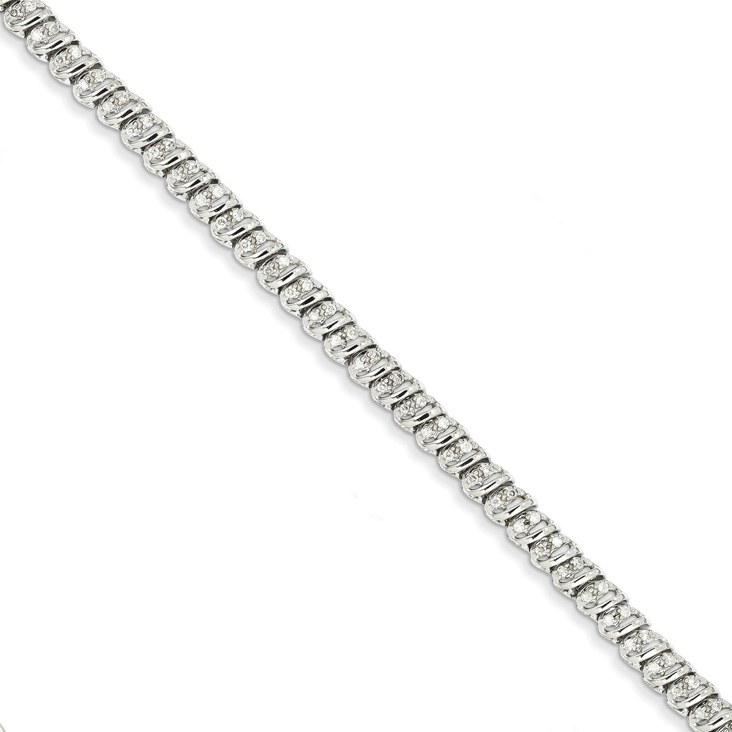 14k White Gold Diamond Fancy Bracelet