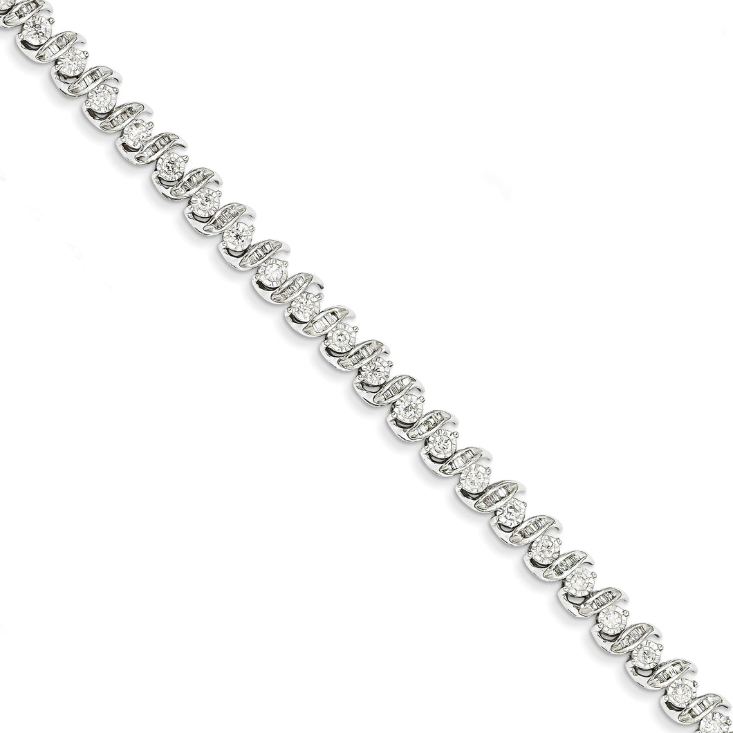 14k White Gold Diamond Bracelet