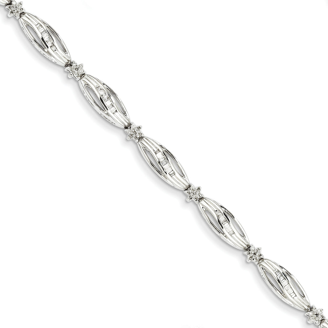 14k White Gold Diamond Fancy Bracelet