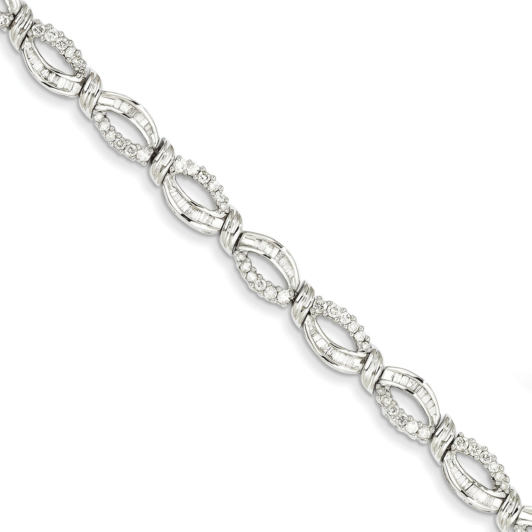 14k White Gold Diamond Fancy Bracelet