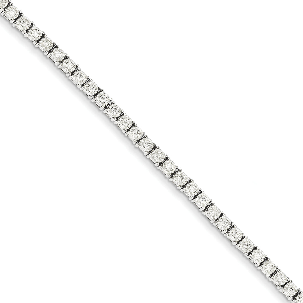 14k White Gold Illusion Setting Diamond Bracelet