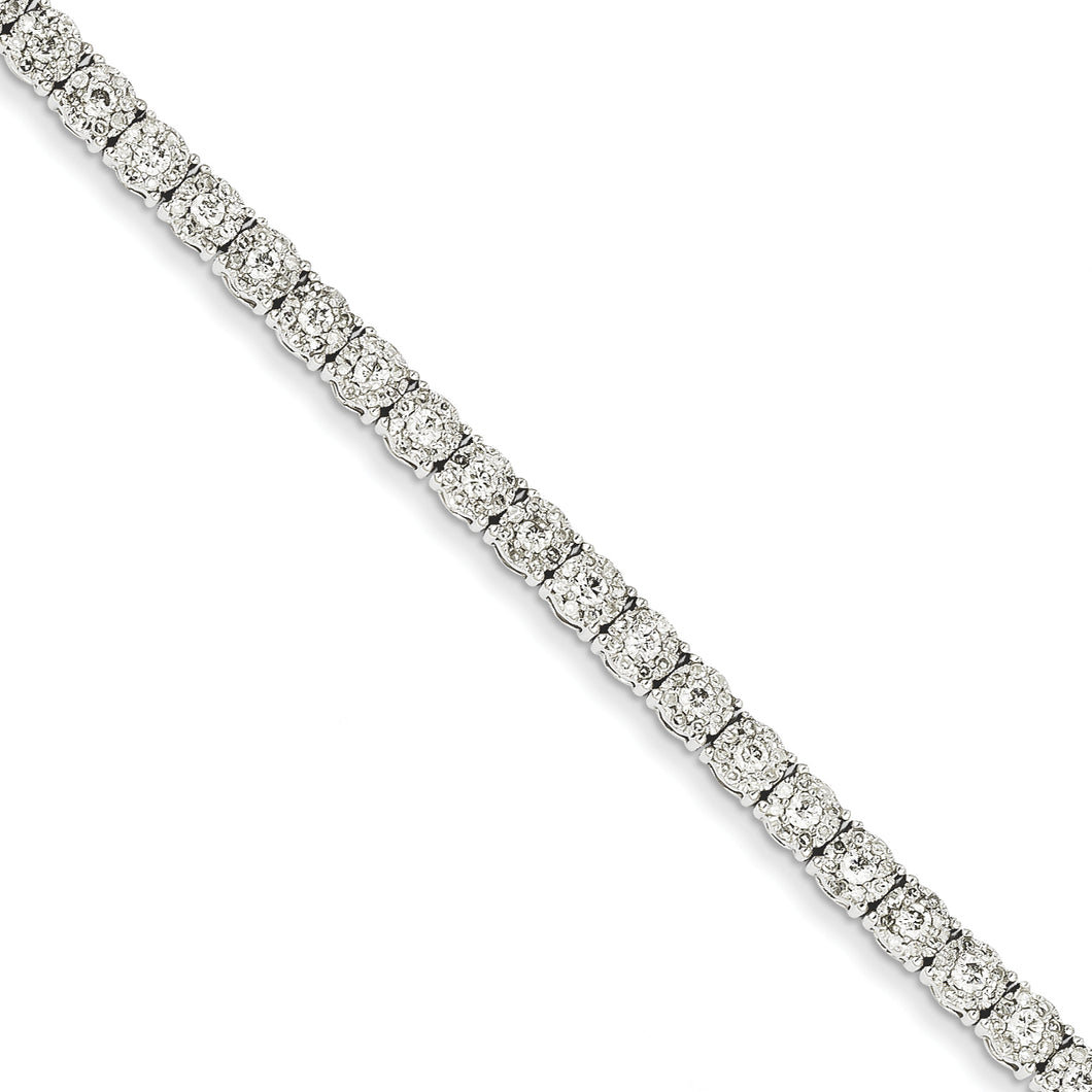 14k White Gold Illusion Setting Diamond Bracelet