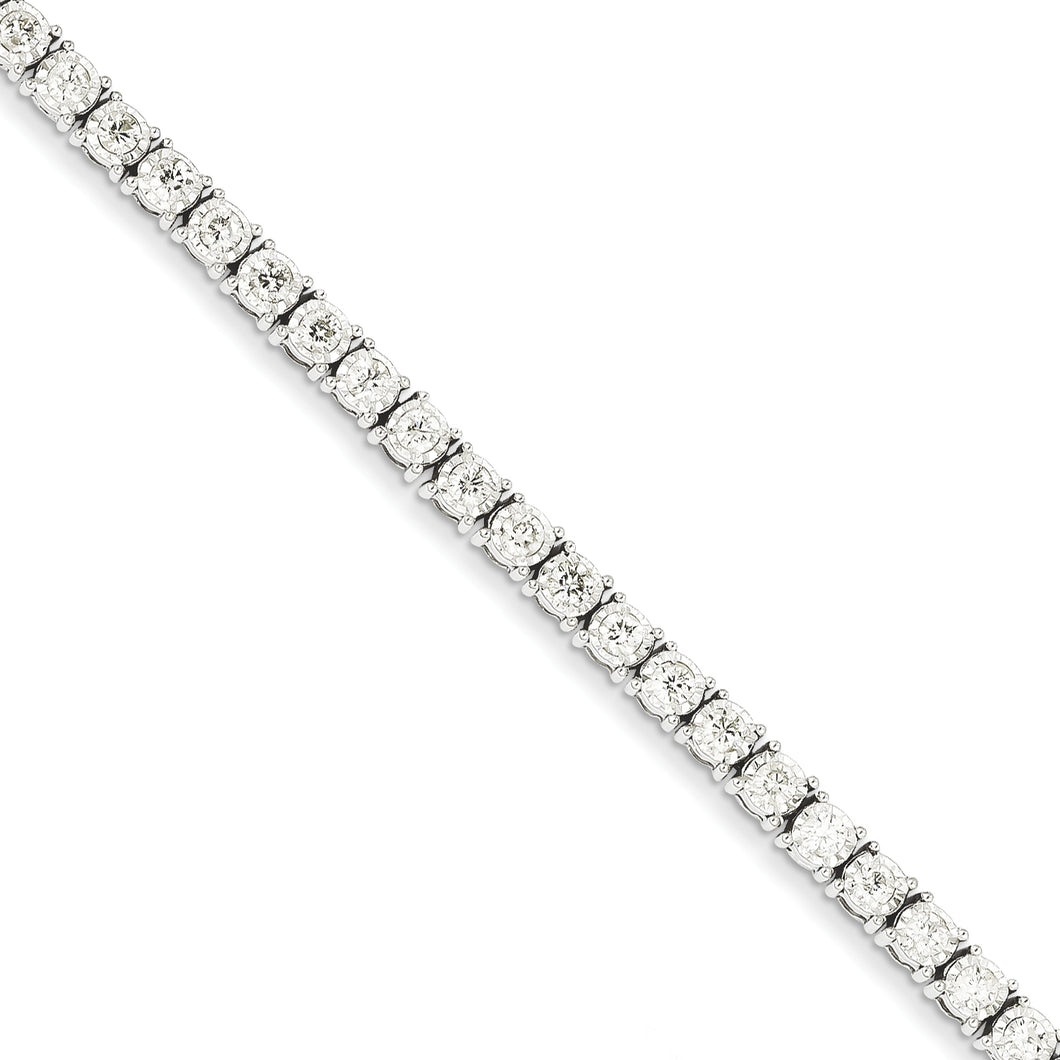 14k White Gold Illusion Setting Diamond Bracelet