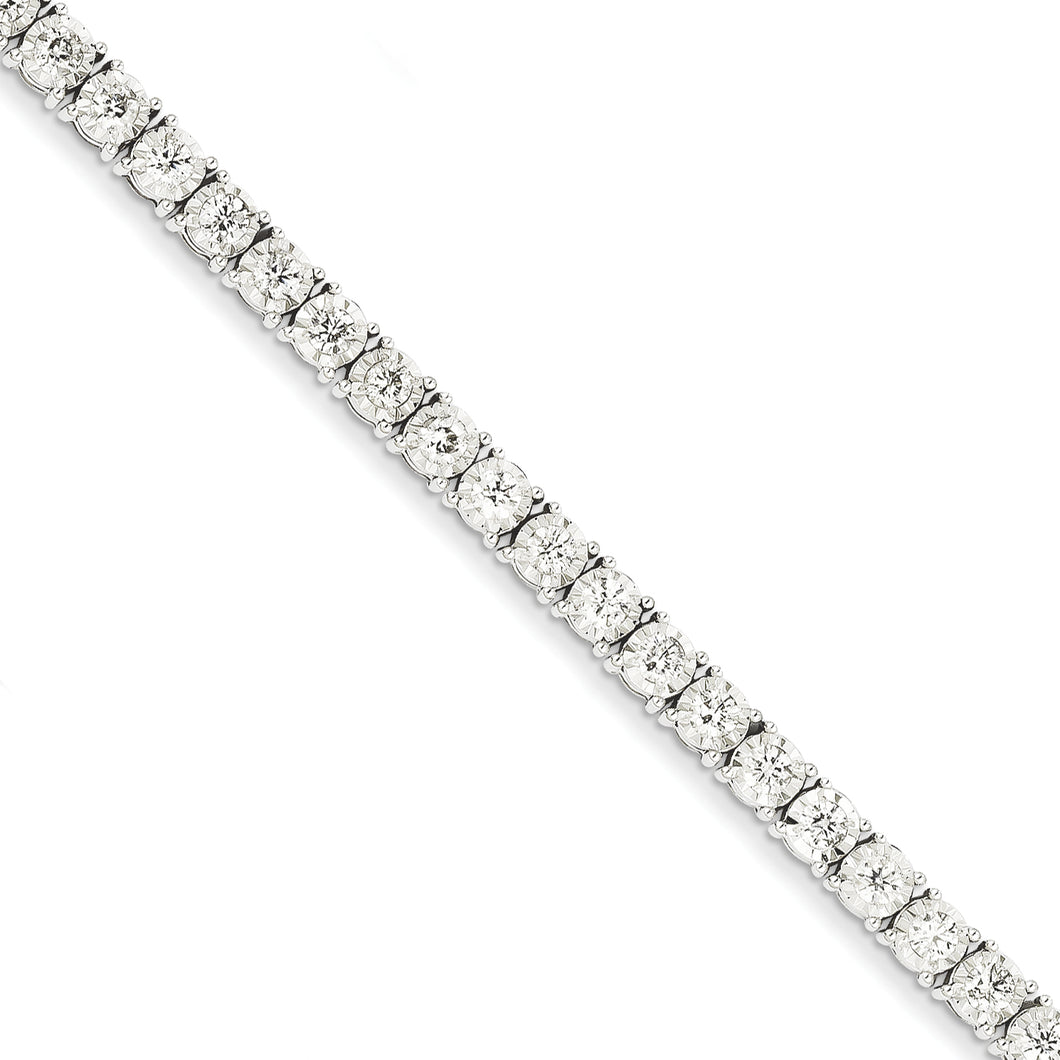 14k White Gold Illusion Setting Diamond Bracelet