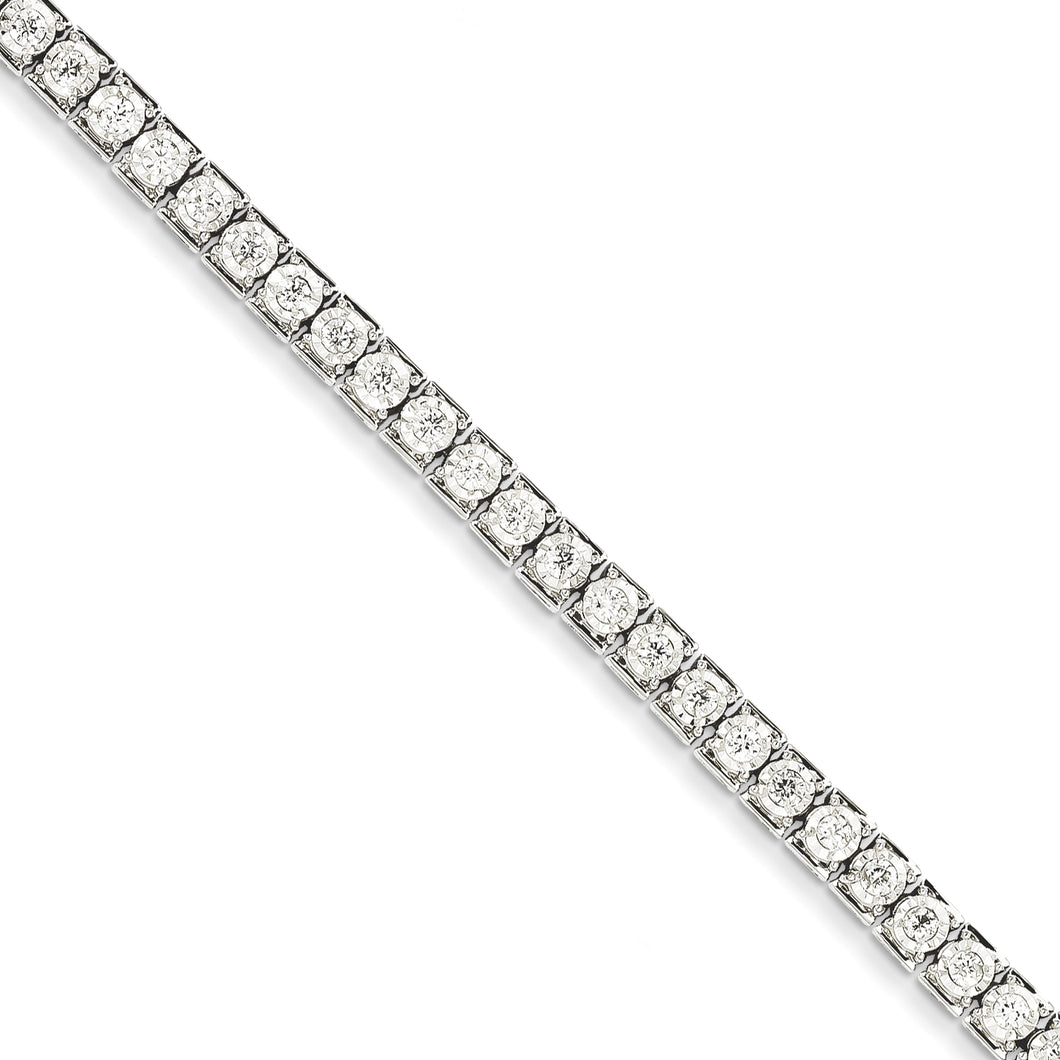 14k White Gold Diamond Tennis Bracelet