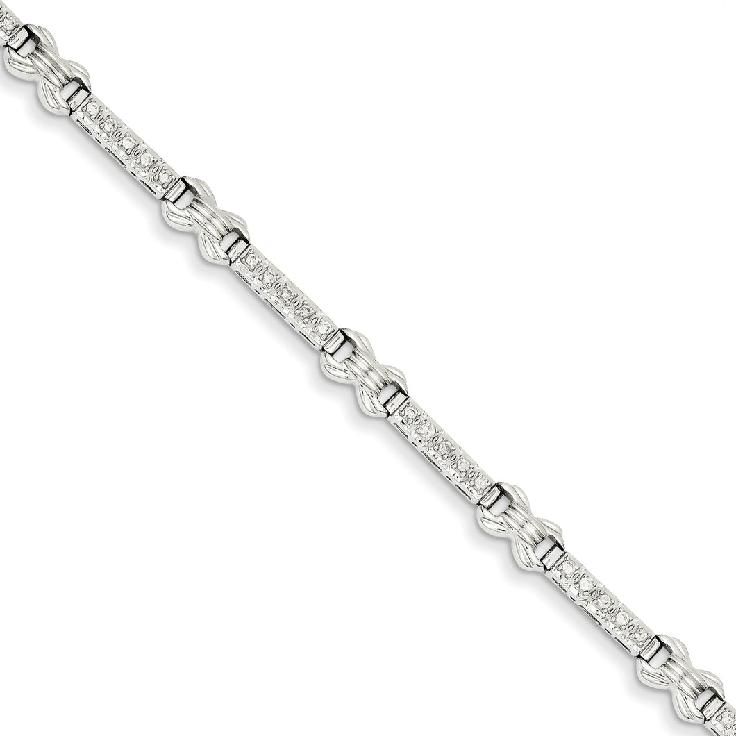 14k White Gold Diamond Fancy Bracelet