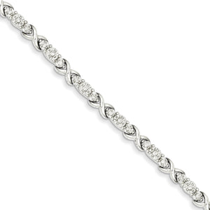 14k White Gold Diamond X Bracelet