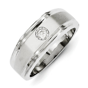 14k White Gold Diamond Men's Ring