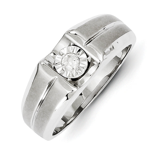 14k White Gold Diamond Men's Ring