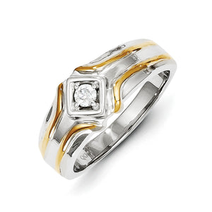 14k Two-tone Diamond Men's Ring