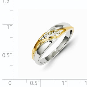 14k Two-tone Diamond Mens Ring