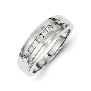 14k White Gold Diamond Men's Ring