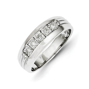 14k White Gold Diamond Men's Ring