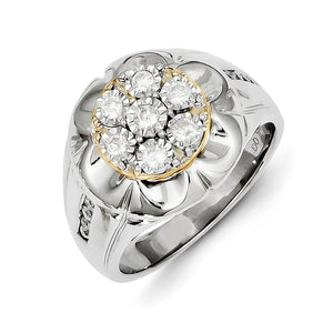 14k Two-tone Diamond Men's Ring