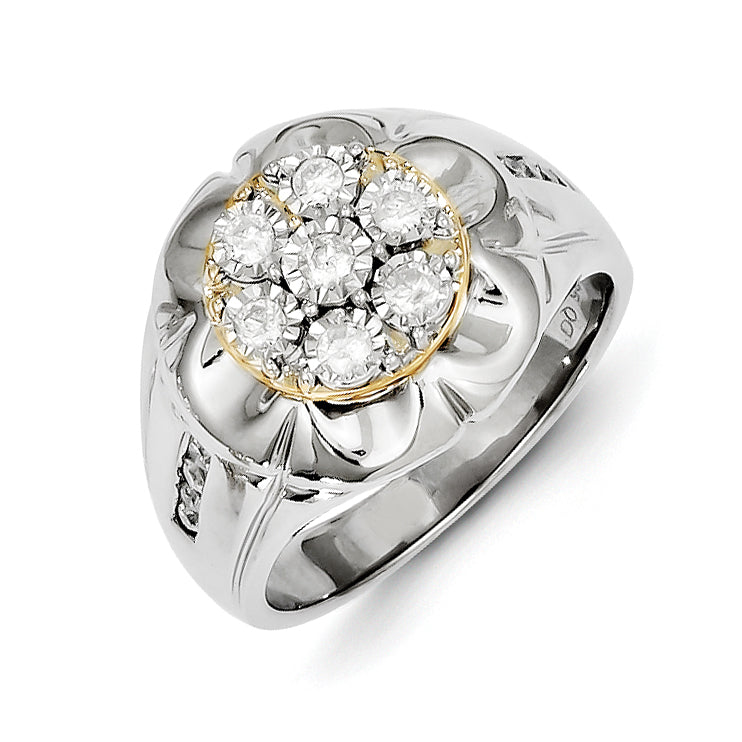 14k Two-tone Diamond Men's Ring